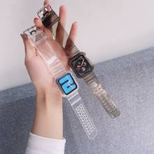 Прозрачный резиновый чехол для Apple Watch Band Series 1 2 3 4 5 6 se, 38 мм 40 мм 42 мм 44 мм 2024 - купить недорого
