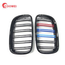 2PCS Front Gloss Black+3Color  Dual Slat Bumper Kidney Grille Grill For BMW E70 X5 E71 X6 2007-2013 2024 - buy cheap