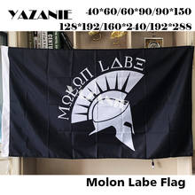 YAZANIE Molon Labe-Bandera militar de espartano griego, Come and Take it, 100D, poliéster, publicidad, estampado volador, banderas y pancartas 2024 - compra barato