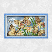 Butterflies Gather Honey Cross-stitch Kits Printed Canvas 11CT 14CT DIY Handmade Needlework Crafts DMC Embroidery Sets 2024 - buy cheap