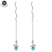 Dreamhonor-pendientes de estrella de cinco puntas para mujer, de Plata de Ley 925 chapada en cristal pavé, accesorios de joyería de boda sencillos 2024 - compra barato