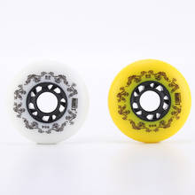 72 76 80mm roller skating wheels roda fast ship 90A Freestyle Scroll Durable Wheels 8pcs White/Yellow Inline Roller Skate Wheel 2024 - buy cheap
