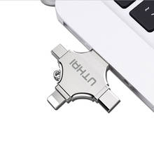 UTHAI T83 USB Flash Drive 4in1 Type-c/Lightning/Micro USB/USB Disk For iPhone 7 8 Plus 6 5 5S Metal 64GB 32GB 128GB Pen Drive 2024 - buy cheap