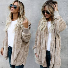 Winter Women Casual Fur Cardigans Jacket Fluffy Oversized Loose Long Warm Outwears Pockets Female Sweaters Coat S-XXXL 2024 - buy cheap