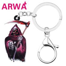 ARWA Acrylic Halloween Grim Reaper Keychains Keyring Realistic Big Key Chain Jewelry For Women Men Fashion Gift Bag Accessories 2024 - buy cheap