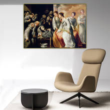 Lienzo de pintura al óleo de Citon Murillo, obra de arte de la muerte de Saint Clare, póster de imagen, decoración de fondo de pared para el hogar 2024 - compra barato