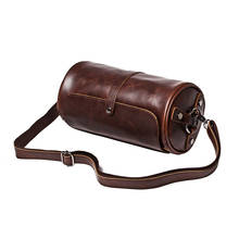 Bolso en forma de barril de cuero grueso para hombre, bandolera de moda, de negocios 2024 - compra barato