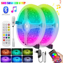 RGB LED Lights Strip Bluetooth Remote Control Flexible Ribbon Fita SMD 5050 5M Tape Diode DC12V DIY Mode Bedroom Ceiling Kitchen 2024 - buy cheap