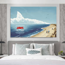 JAWS Shark American Classic Horror Movie Film Vintage Picture Poster Art Silk Canvas Home Room Wall Print Decor 2024 - buy cheap