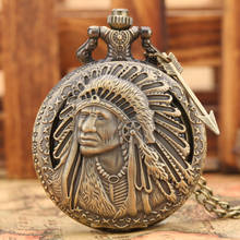Relógio de bolso em bronze estilo indiano, relógio retrô de bolso com corrente e pingente em flecha, design antigo para homens e mulheres 2024 - compre barato