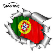 Pular time rasgado design de metal 1 com bandeira portuguesa de portugal adesivo de vinil externo para janelas para carros e para-choques 2024 - compre barato