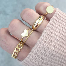 Кольцо женское, 5 шт./компл., золотого цвета, в форме сердца персика 2024 - купить недорого
