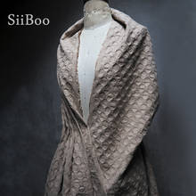Siiboo-tela de mezcla de lana y algodón para mujer, abrigo de invierno, tacto súper suave con tejido jacquard texturizado, mano de obra, sp6330 2024 - compra barato