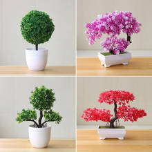 Bonsai artificial flores falsas, enfeite em vaso para decoração de hotel e jardim 2024 - compre barato