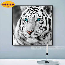 5D Diy Diamond Painting White Tiger Head Animal Full Square Round Drill Cross Stitch Kits 3D Dimond Mosaic Embroidery Home Decor 2024 - buy cheap