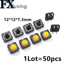 50PCS 12x12x7.3 mm Tactile Switches Square Push Button Tact Switch 12*12*7.3 mm Micro switch B3F-4055 12*12*7.3mm Black Yellow 2024 - buy cheap