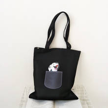 Women Shoulder Bags Cat Dog Anilmal Printing Canvas Shopping Bags Cloth Eco Reusable Beach Casual Handbags Tote 2024 - buy cheap