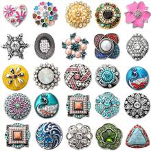5pcs/lot New Snap Jewelry Color Crystal Snap Buttons Interchangeable Jewelry DIY Charms 18MM Snap Jewelry Bracelet Gift 2024 - buy cheap