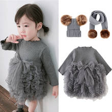 New Baby Knitting Dress For Baby Girls Casual Long Sleeve Tutu Princess Dress Infant Party Dress Autumn Newborn Clothes 0-2 Year 2024 - buy cheap
