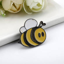 Bee Brooch Pins Cute Fat Bee Queen Bee Shape Enamel Pin Metal Lapel Pin BroochesLetter Bee Kind Jewelry Insect Collor Pins 2024 - buy cheap