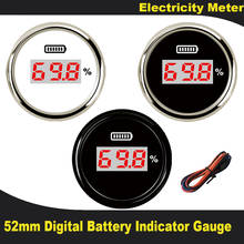 52mm LED Display Digital Battery Charge Level Indicator 0~100% Car Boat Battery Capacity Meter with Red Backlight Universal 2024 - buy cheap