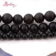 Frost Matte Round Black Brazil Agates Loose Spacer Natural Stone Beads  For DIY Necklace Jewelry Making Strand 15" 4/6/8/10/12mm 2024 - buy cheap