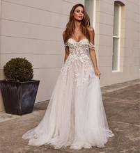 Vestido de noiva florais feminino, vestido de casamento formal para mulheres 2021, tomara que caia, com apliques florais 2024 - compre barato