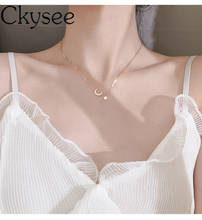 Collar minimalista de Plata de Ley 925 para mujer y niña, colgante con forma de luna y Estrella, joyería fina que combina con todo 2024 - compra barato