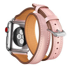 Correa para Apple Watch Series 4 5 40mm 44mm, correa de cuero suave y transpirable, lazo deportivo para iwatch series 3/2/1 38mm 42mm 2024 - compra barato