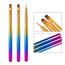 3 Pçs/set Pintura Nail Art Brush Set Pintura Acrílica Caneta Escultura Flor Tarja Liner Desenho Pontilhando Escova UV Gel Manicure Ferramenta 2024 - compre barato