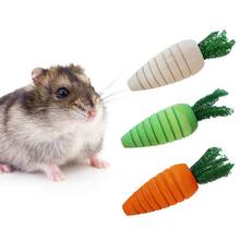 Carrot-shaped Parrot Bite Toy Wooden Rabbit Hamster Chew Tooth Cleaning Toys 95AA 2024 - buy cheap