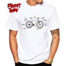 100% Cotton Bike Design Anatomy Mechanic Bicycle Men T-Shirt Geek Fashion T Shirt O-Neck Hipster Tshirt 2024 - buy cheap