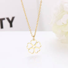 DOTIFI Stainless Steel Necklace Hollow Flower Gold and Silver Color Pendant Necklace Engagement Jewelry 2024 - buy cheap