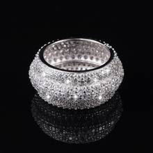 Luxury Pave 360PCS Simulated Diamond painting full Rings For Women Lady's 925 Sterling Silver Wedding ring Jewelry Girl gift 2024 - buy cheap