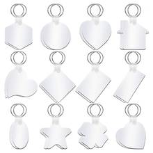 24 Pcs/Set Sublimation Keychain Blanks Heat Transfer Double-Side Keyrings Ornaments Pendants with Split Rings for DIY Photo Imag 2024 - buy cheap