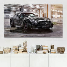 Carteles e impresiones de supercoche AMG GT R, arte de pared de seda, pintura en lienzo, decoración para sala de estar, coche negro moderno 2024 - compra barato