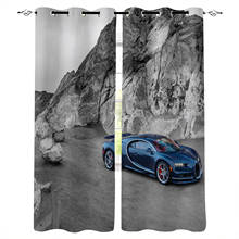 Retro Racing Car Landscape Window Interior Curtain Valance Door Room Drape for Kitchen Living Room Bedroom Decoration Curtains 2024 - buy cheap