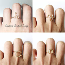 1 шт. кольца с буквами для женщин, унисекс, золотой цвет, геометрический сплав, креативные кольца на палец, ювелирное изделие, подарок 2024 - купить недорого
