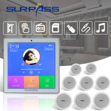 Amplificador de pared de Audio inteligente para el hogar, Radio Fm, reproductor de música estéreo HiFi, tablero blanco, sistema de altavoces de techo compatible con Bluetooth 2024 - compra barato