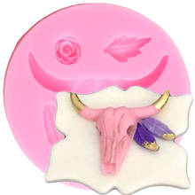 3D Bull Head Silicone Mold Fondant Candy Molds  Leaf Rose Flower Chocolate Mould Cake Decorating Tools Kitchen Baking Moulds 2024 - buy cheap