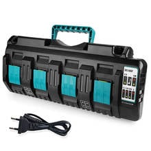 Nuevo cargador de batería de Liion DC18RCT 3A, corriente de carga para Makita de 4 puertos, 14,4 V, 18V, BL1830, Bl1430, DC18RC, DC18RA, herramienta eléctrica + Puerto USB 2024 - compra barato