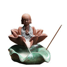 Flowing monk water backflow incense burner beautiful home decor Buddha guanyin incense holders Teahouse buddhism decoration 2024 - buy cheap