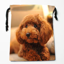 Poodle Dog Animal Drawstring Bags HD Print 18X22CM New Arrival Soft Satin Fabric Resuable Storage Clothes Bag Shoes Bags 12.2 2024 - buy cheap