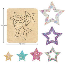 Molde de madeira dupla estrela de cinco pontas, forma de estrela oca, decoração de natal, apto para máquinas de corte comuns no mercado 2020 2024 - compre barato