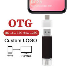 Free LOGO custom High Speed Pendrives OTG USB 2.0 PC&Smartphone Flash Drive 8GB 16GB 32GB 64GB Metal Customize LOGO Memory Stick 2024 - buy cheap