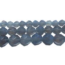 Facetado pedra natural cinza ágata contas espaçador grânulos para fazer jóias charme diy pulseira colar material 6 8 10mm 2024 - compre barato