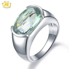 Hutang , женское кольцо , 6.30ct , натуральный зеленый аметист , обручальные кольца , серебро 925 пробы, драгоценный камень, хорошее, элегантное , классическое ювелирное изделие, подарок 2024 - купить недорого