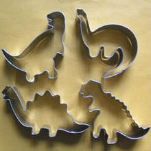 4Pcs/Set Silver Stainless Steel Dinosaur Animal Fondant Cake Cookie Biscuit Cutter Decorating Mould Pastry Baking Tools 2024 - buy cheap