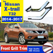 Cubierta de aire para parrilla delantera inferior de Nissan x-trail T32, parachoques cromado, accesorios de estilo de cromo, 2014, 2015, 2016, 2017 2024 - compra barato