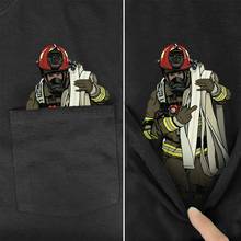 Men's T Shirt Fashion Brand summer pocket firefighter printed t-shirt men's for women shirts Hip hop tops funny cotton tees 2024 - buy cheap